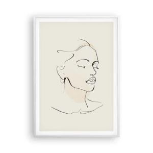 Póster en marco blanco - Líneas que muestran seguridad - 70x100 cm