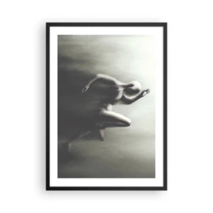 Póster en marco negro - Una figura abstracta en movimiento en tonos monocromáticos. - 50x70cm - Imparable - Decoración de pared moderna para salón y dormitorio ARTTOR