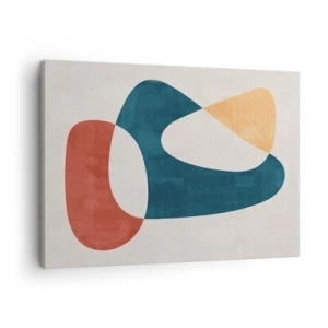 Cuadro sobre lienzo - Impresión de Imagen - Formas abstractas en colores armoniosos - 70x50cm - Influencias y metamorfosis - Decoración de pared moderna para salón y dormitorio ARTTOR