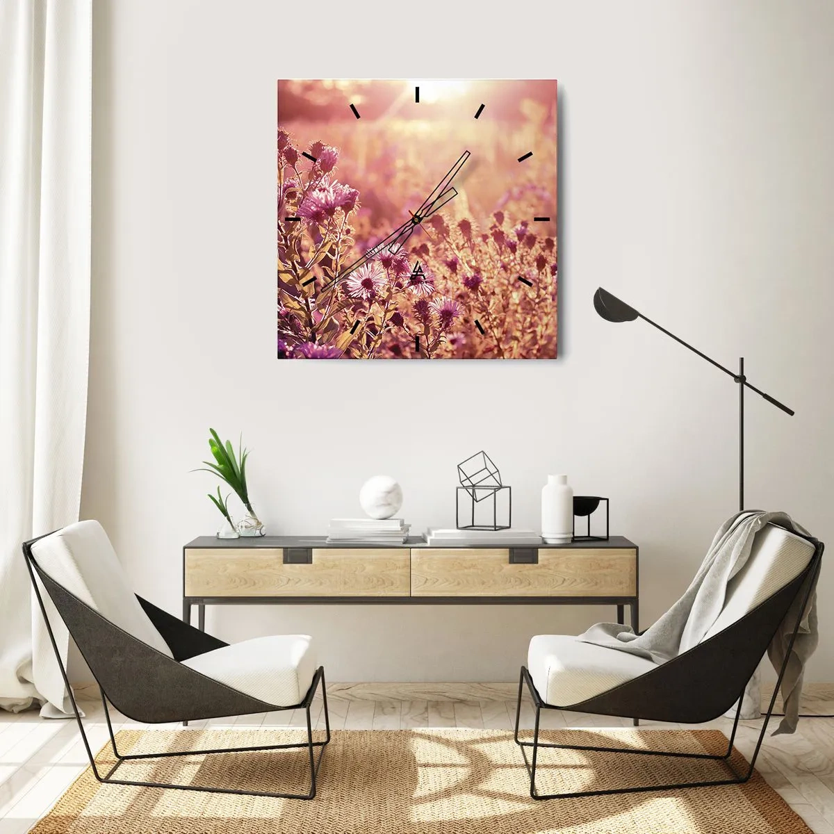 Reloj de pared - Reloj de vidrio - Antes de que se acabe el verano - 40x40 cm