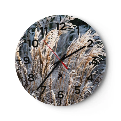 Reloj de pared - Reloj de vidrio - Campos y campos - 30x30 cm