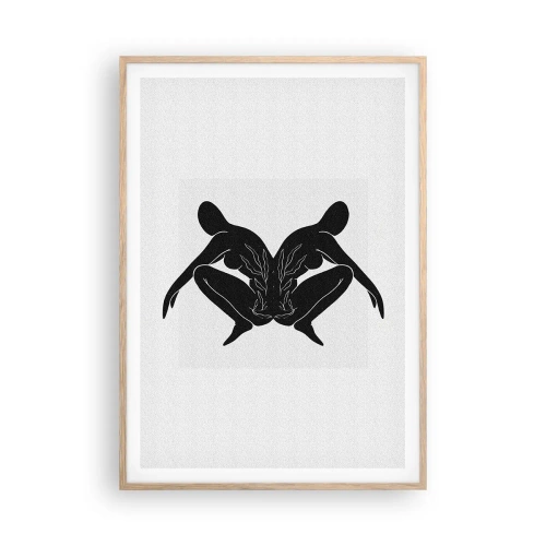 Póster en marco roble claro - Un alma compartida - 70x100 cm