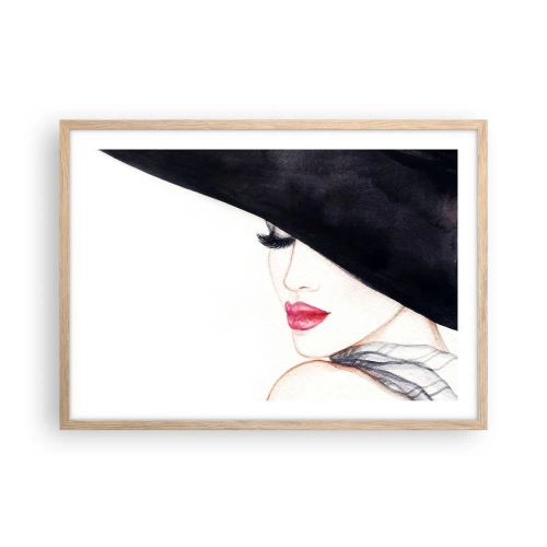 Póster en marco roble claro - Elegancia y sensualidad - 70x50 cm