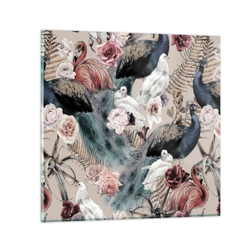 Cuadro sobre vidrio - Impresiones sobre Vidrio - En un jardín de palacio - 30x30 cm