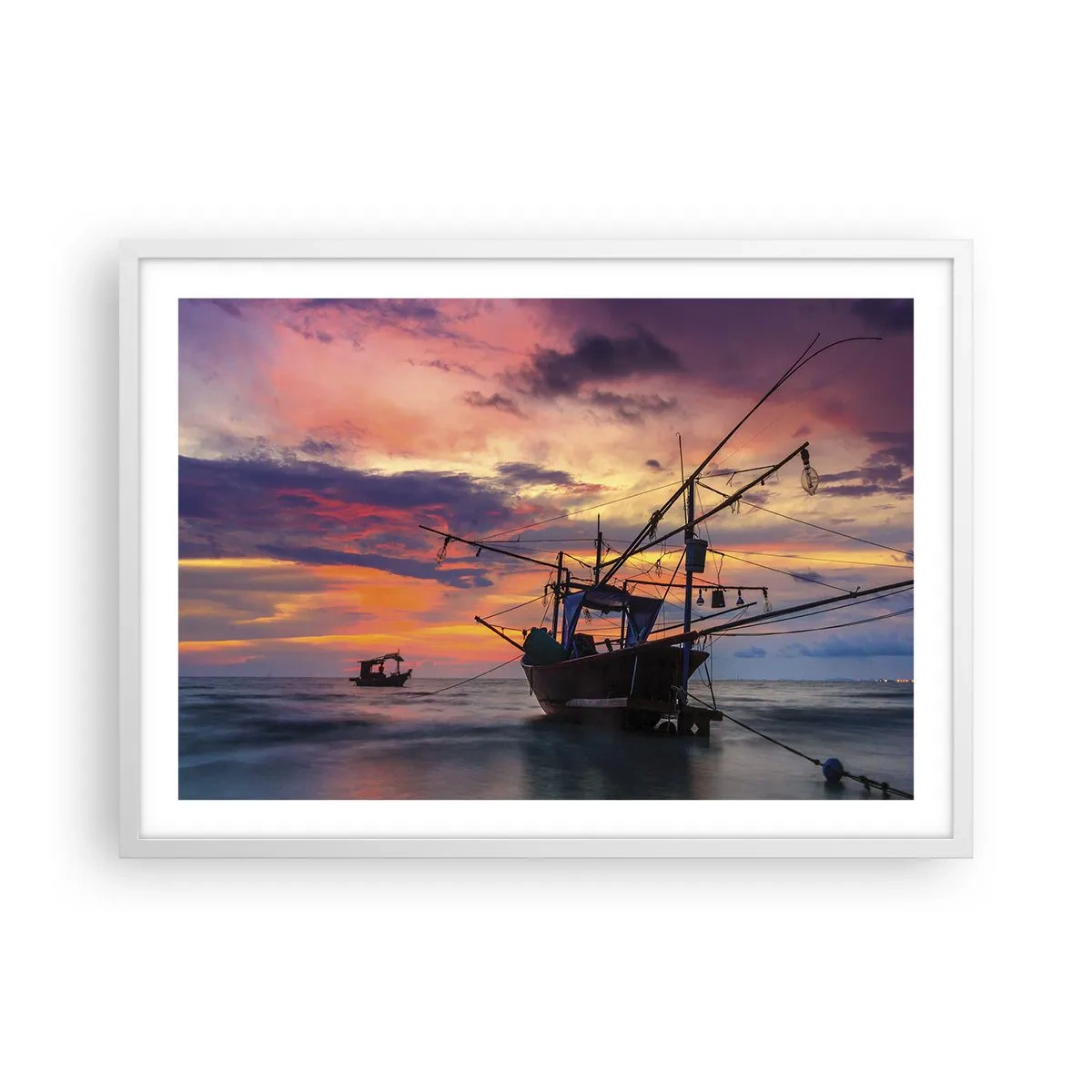 Póster en marco blanco - Una noche exótica - 70x50 cm