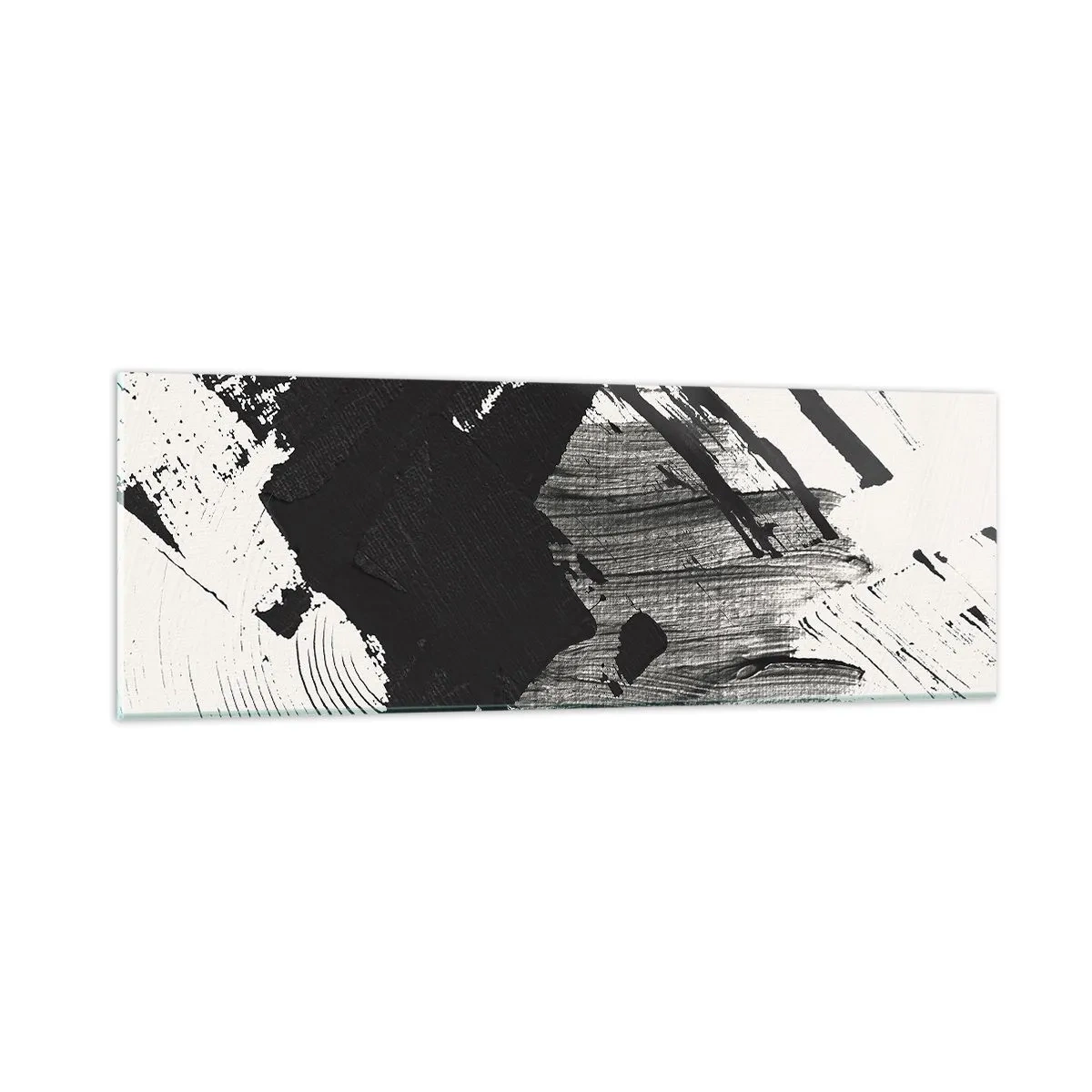 Cuadro sobre vidrio - Impresiones sobre Vidrio - Abstracción: la expresión del negro - 90x30 cm