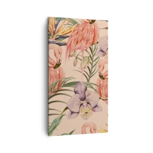 Cuadro sobre lienzo - Impresión de Imagen - Un ballet rosa en flores - 45x80 cm