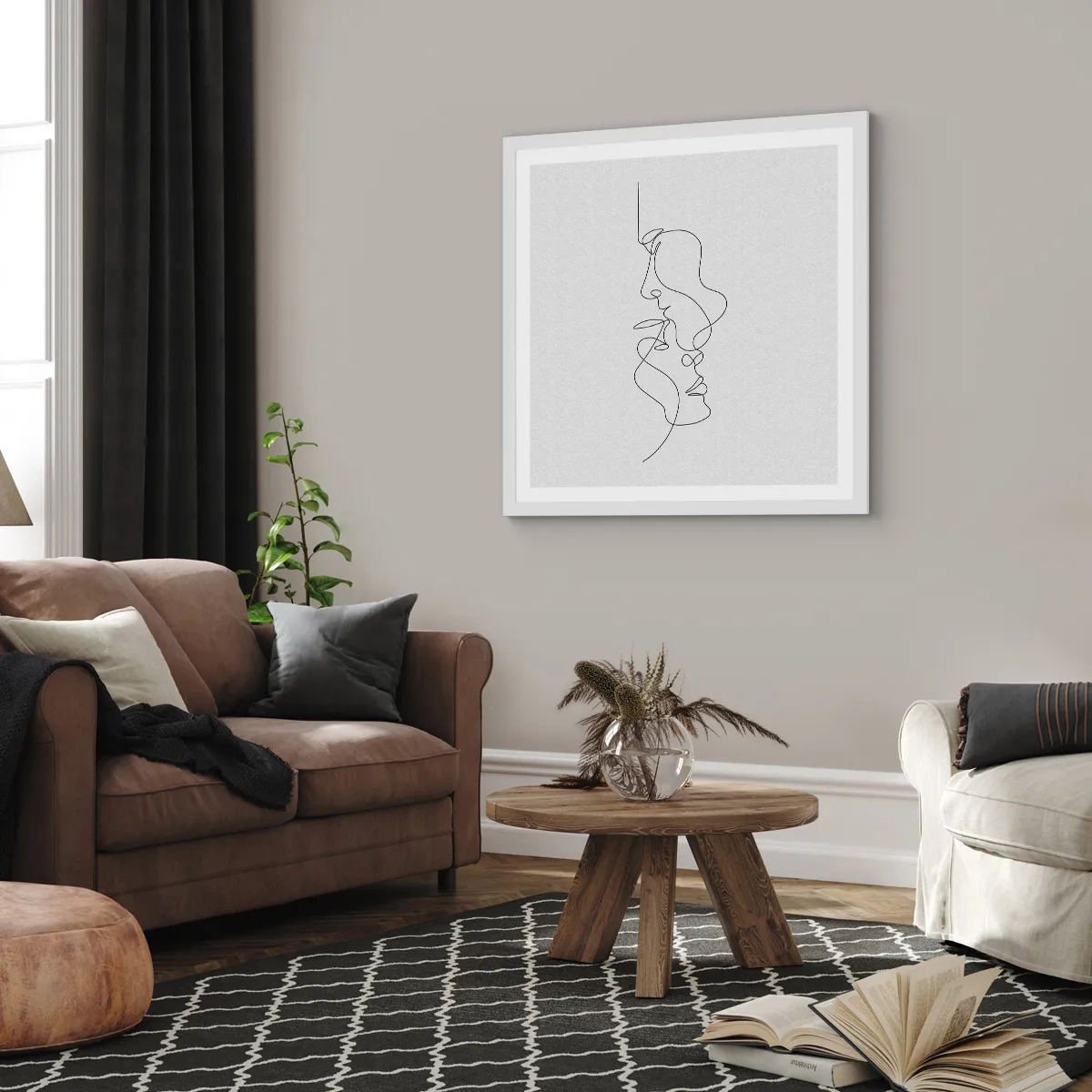 Póster en marco blanco - El calor de los deseos lúgubres - 40x40 cm