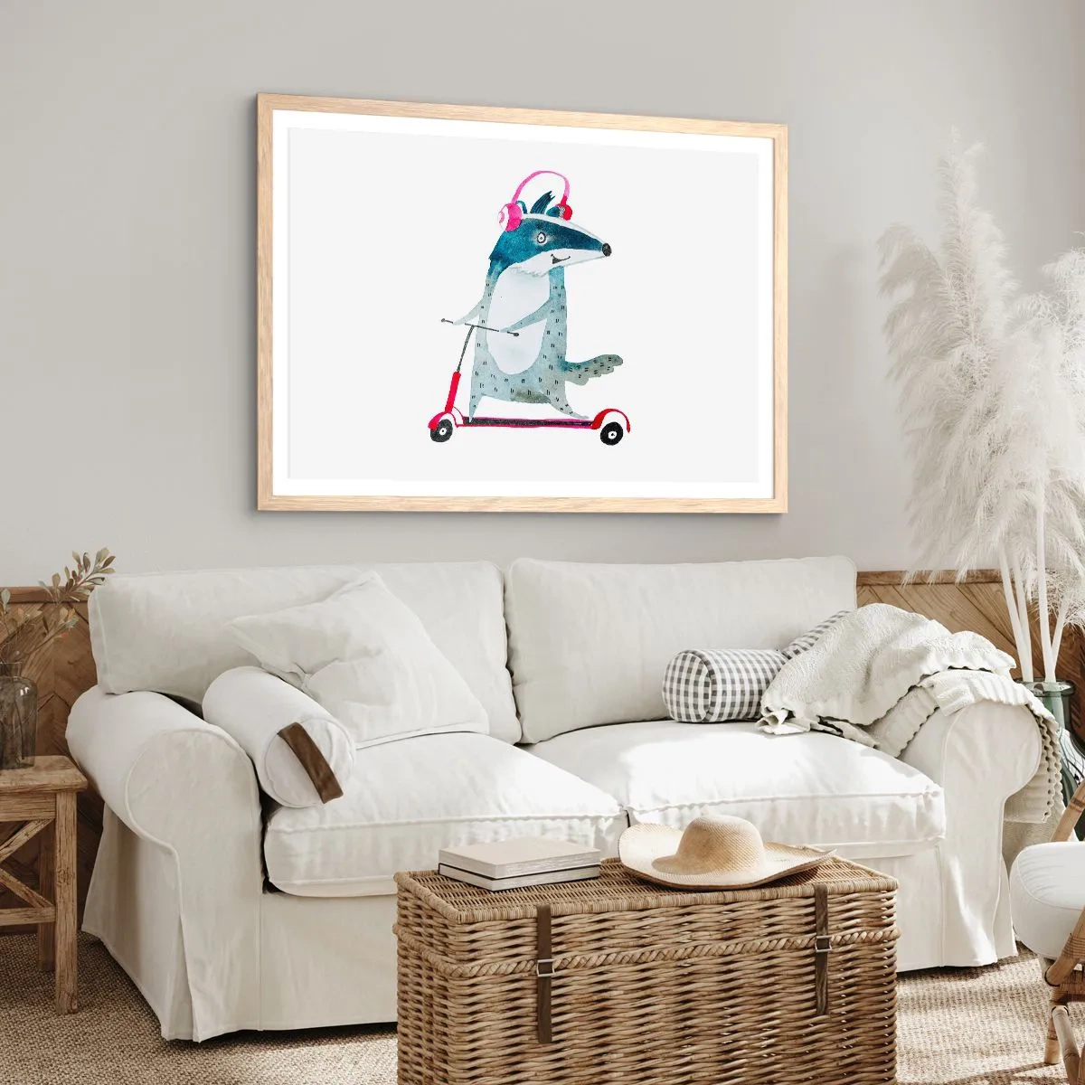 Póster en marco roble claro - Alegrías de tejón - 50x40 cm