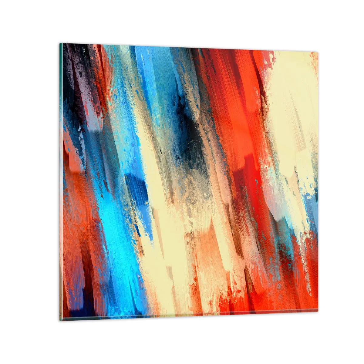 Cuadro sobre vidrio - Impresiones sobre Vidrio - Una cascada de colores - 30x30 cm
