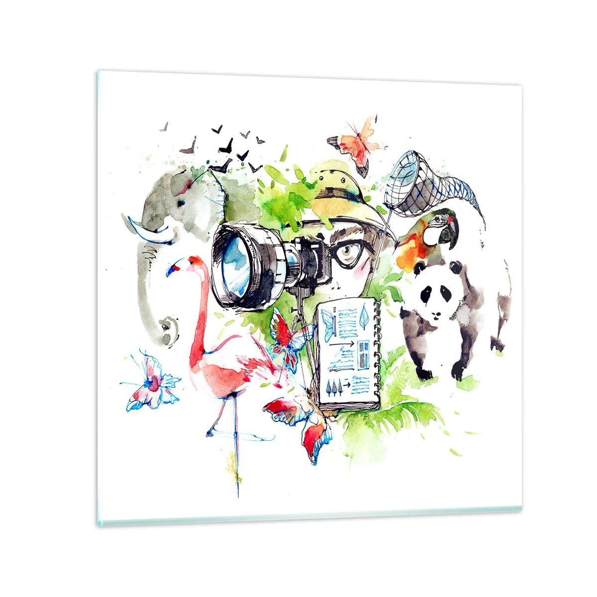 Cuadro sobre vidrio - Impresiones sobre Vidrio - En la objetivo de un viajero - 60x60 cm