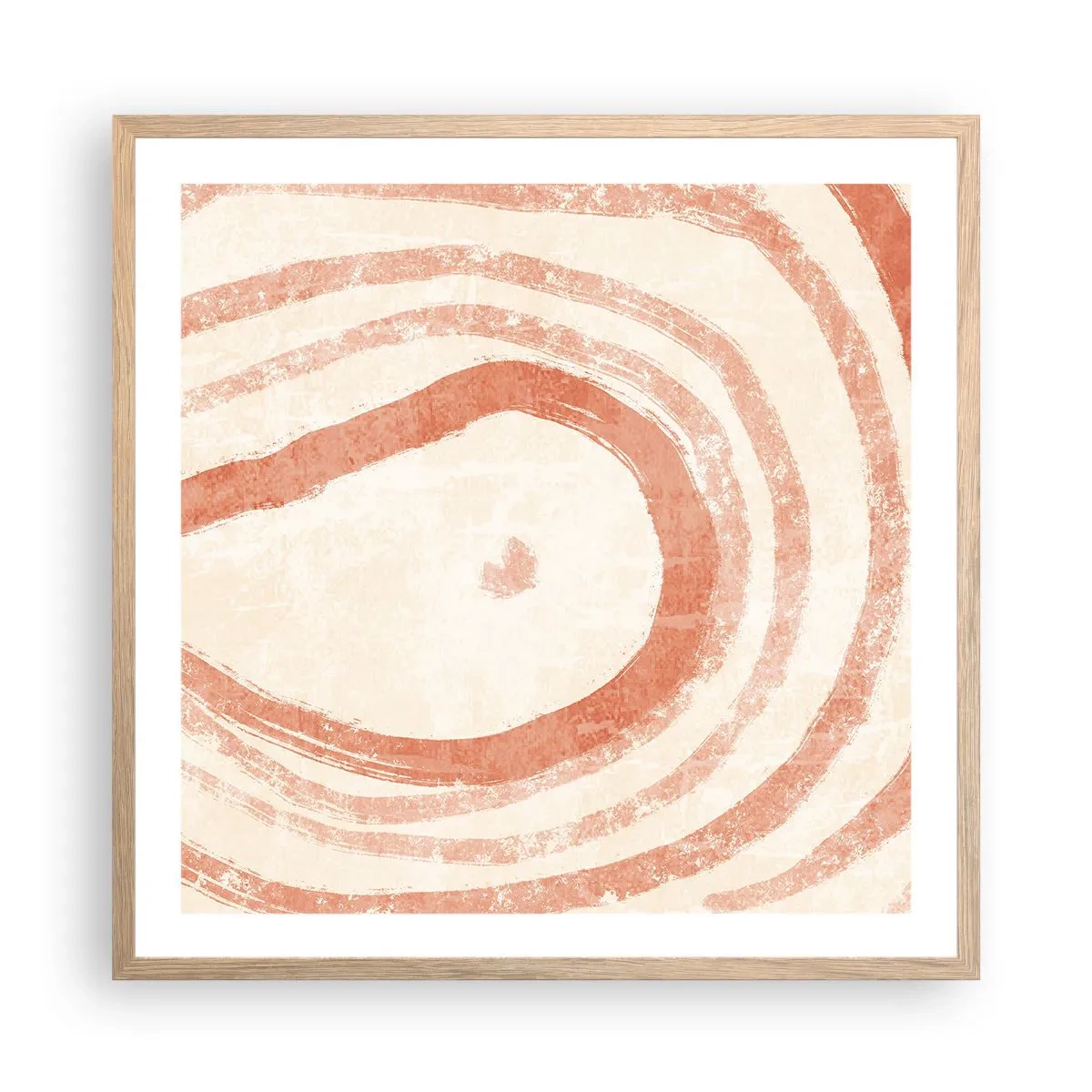 Póster en marco roble claro - Círculos de coral - composición - 60x60 cm
