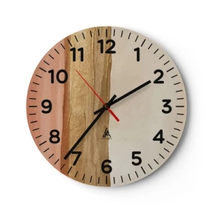 Reloj de pared - Reloj de vidrio - Composición vertical - 40x40 cm