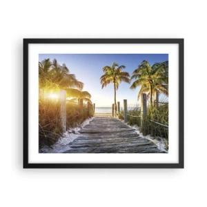 Póster en marco negro - Directo al paraíso - 50x40 cm