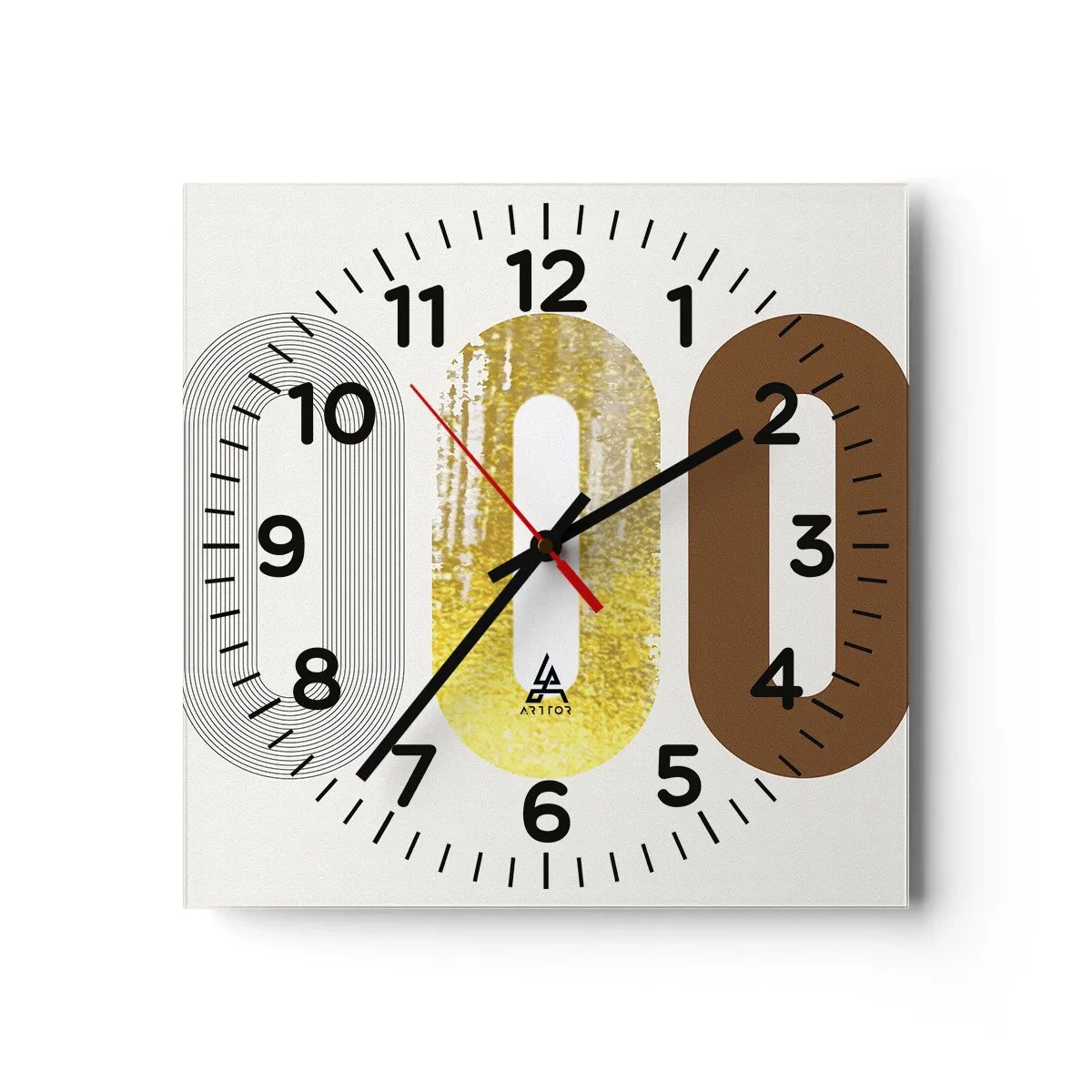 Reloj de pared - Reloj de vidrio - ¡Ooo! - 40x40 cm