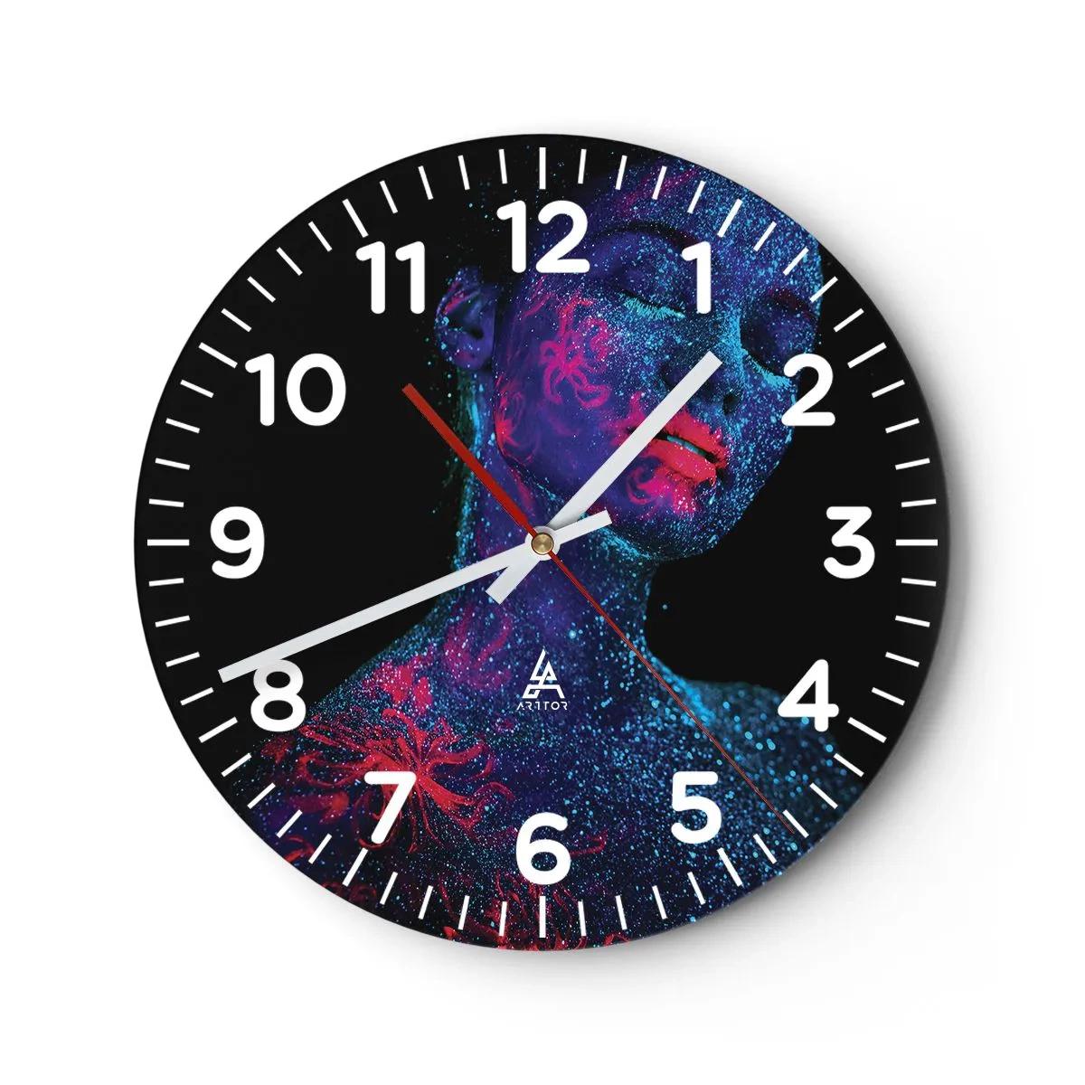 Reloj de pared - Reloj de vidrio - En polvo de estrellas - 40x40 cm