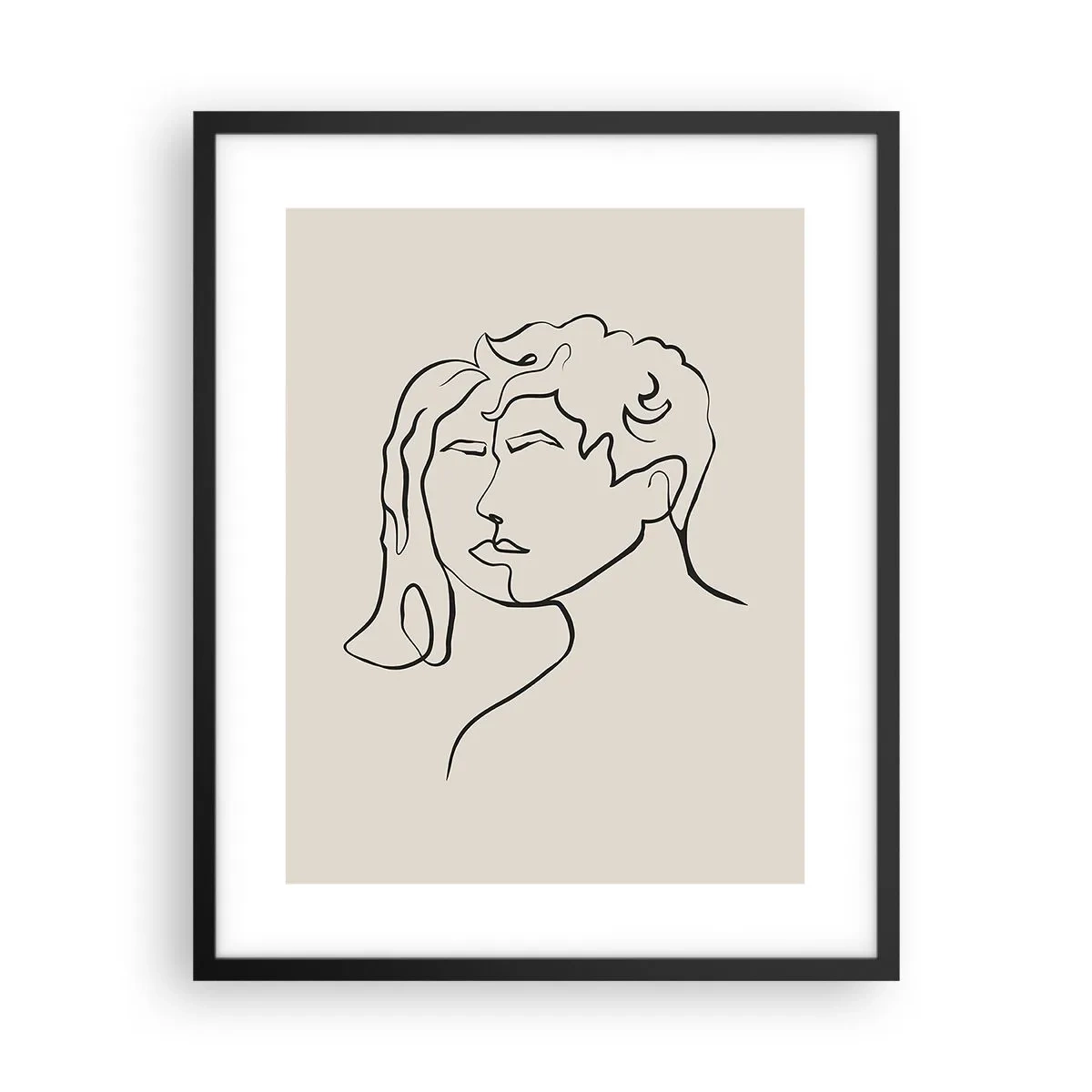 Póster en marco negro - Y se convirtieron en uno - 40x50 cm