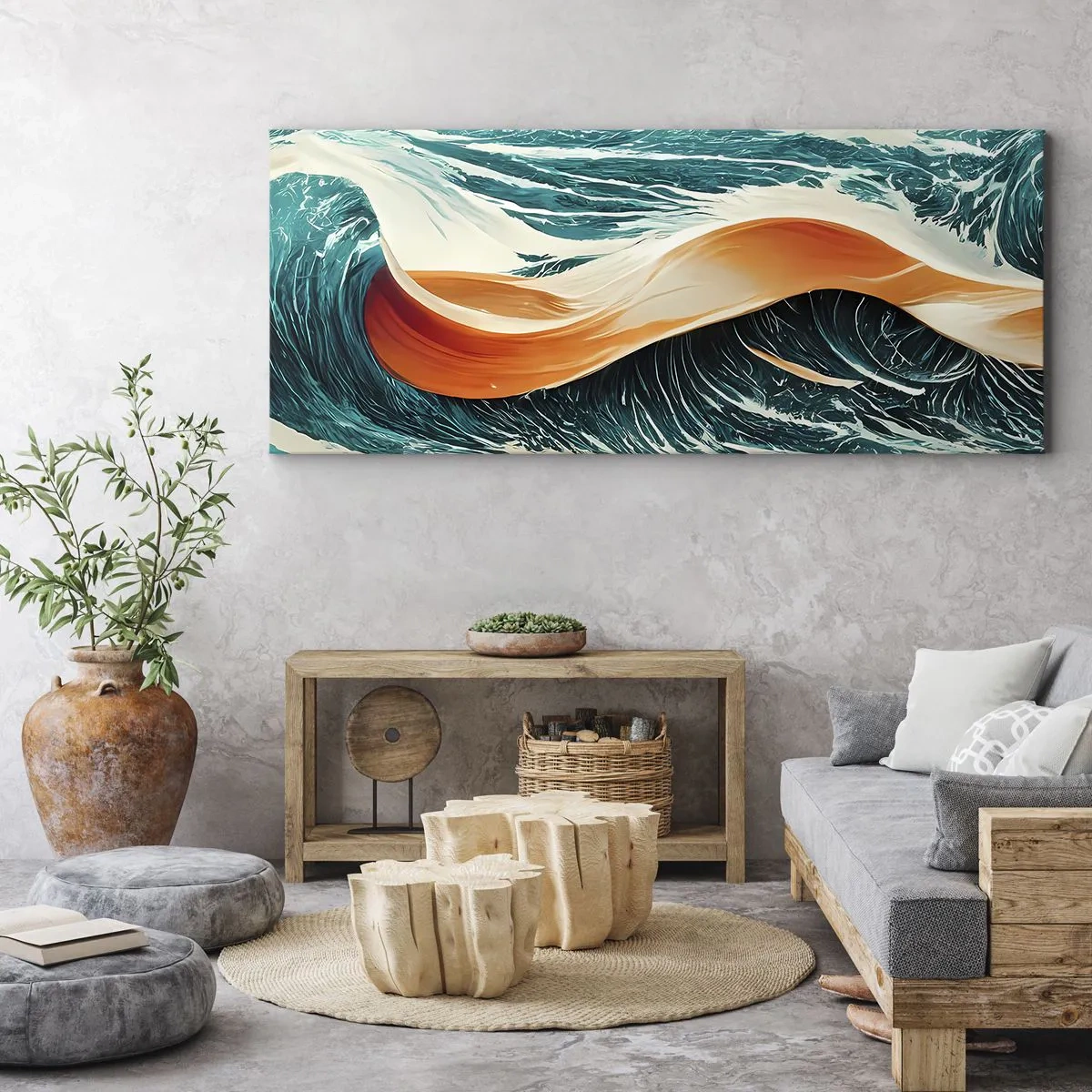 Cuadro sobre lienzo - Impresión de Imagen - El sueño de un surfista - 100x40 cm