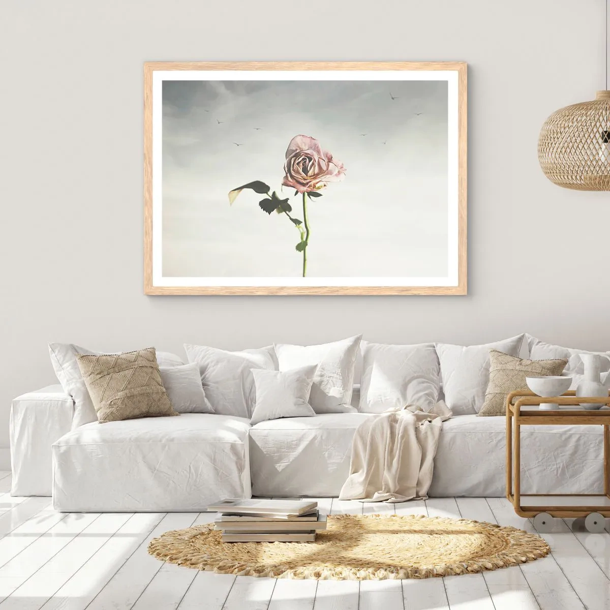 Póster en marco roble claro - Bienvenida a la primavera - 70x50 cm