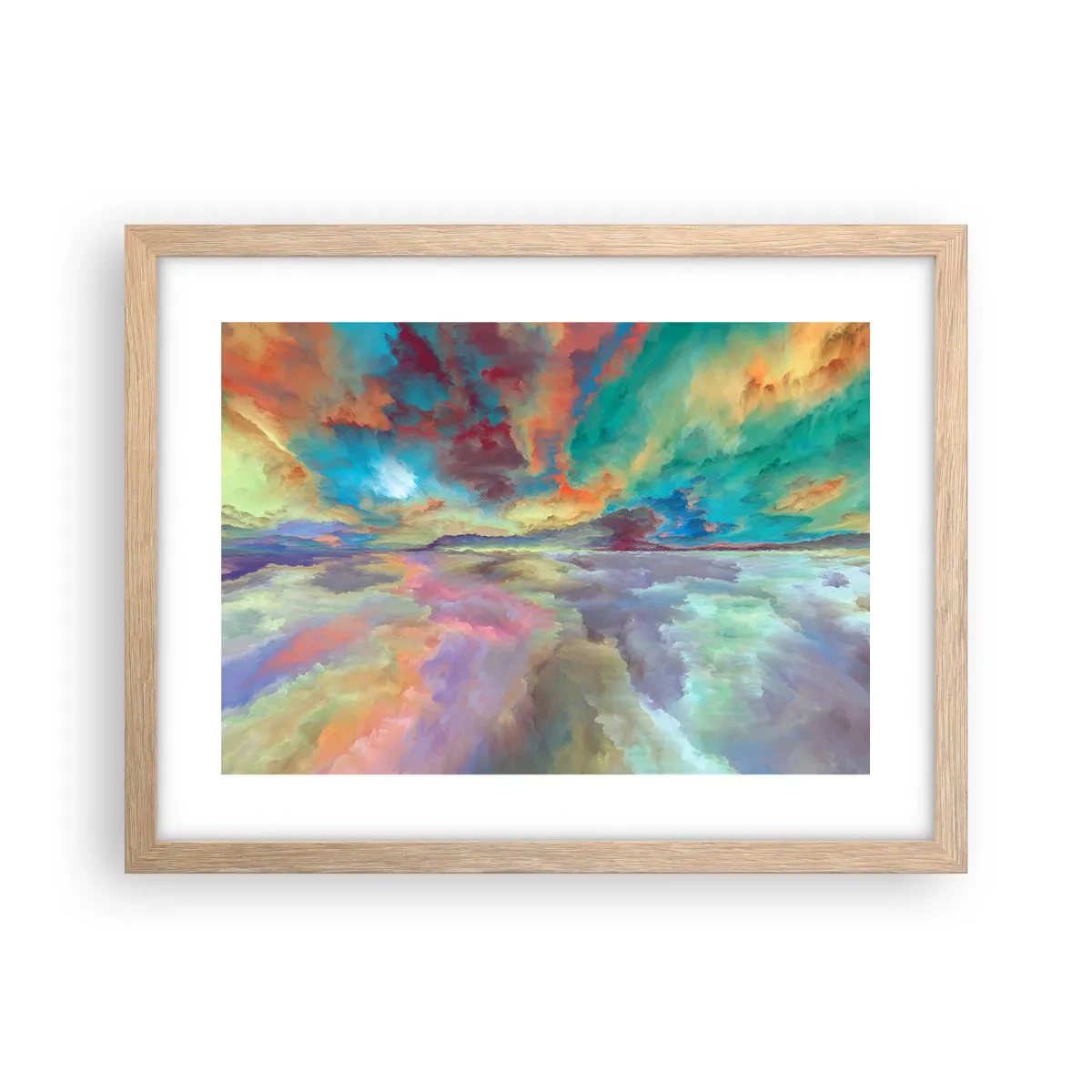 Póster en marco roble claro - Dos cielos - 40x30 cm