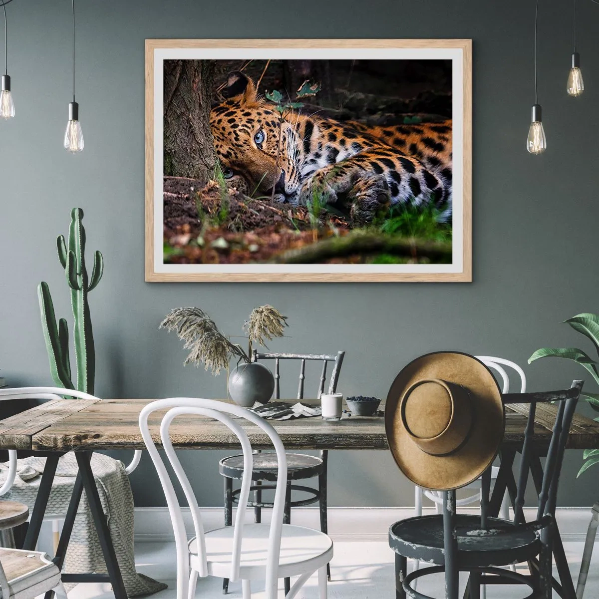 Póster en marco roble claro - Confía en mí - 100x70 cm