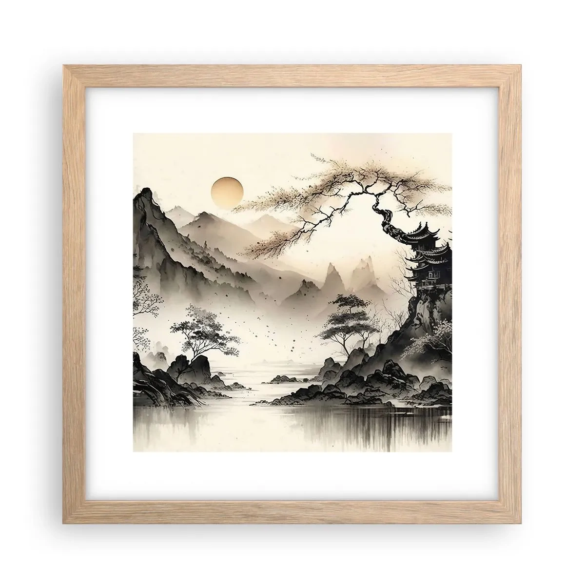 Póster en marco roble claro - El encanto único de Oriente - 30x30 cm