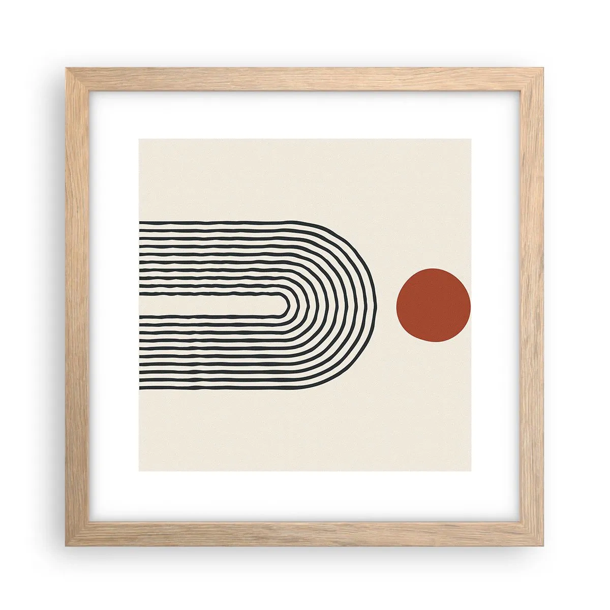 Póster en marco roble claro - Magnetismo de formas y colores - 30x30 cm