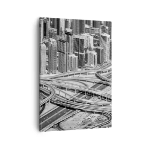 Cuadro sobre lienzo - Impresión de Imagen - Una vista aérea de Dubái - 50x70cm - Dubái: la ciudad imposible - Decoración de pared moderna para salón y dormitorio ARTTOR