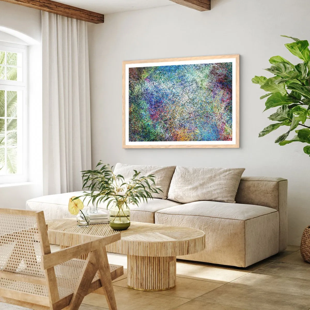 Póster en marco roble claro - No es tan fácil - 100x70 cm