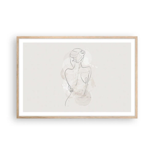 Póster en marco roble claro - Como un cuerpo sensible - 91x61 cm