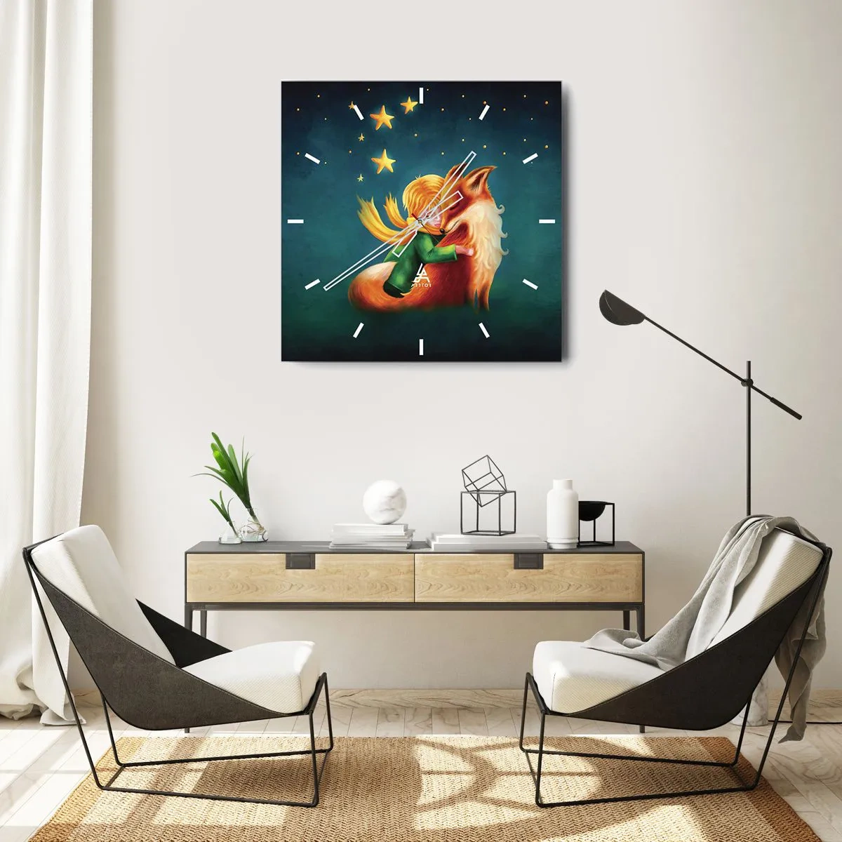 Reloj de pared - Reloj de vidrio - El Principito - 40x40 cm