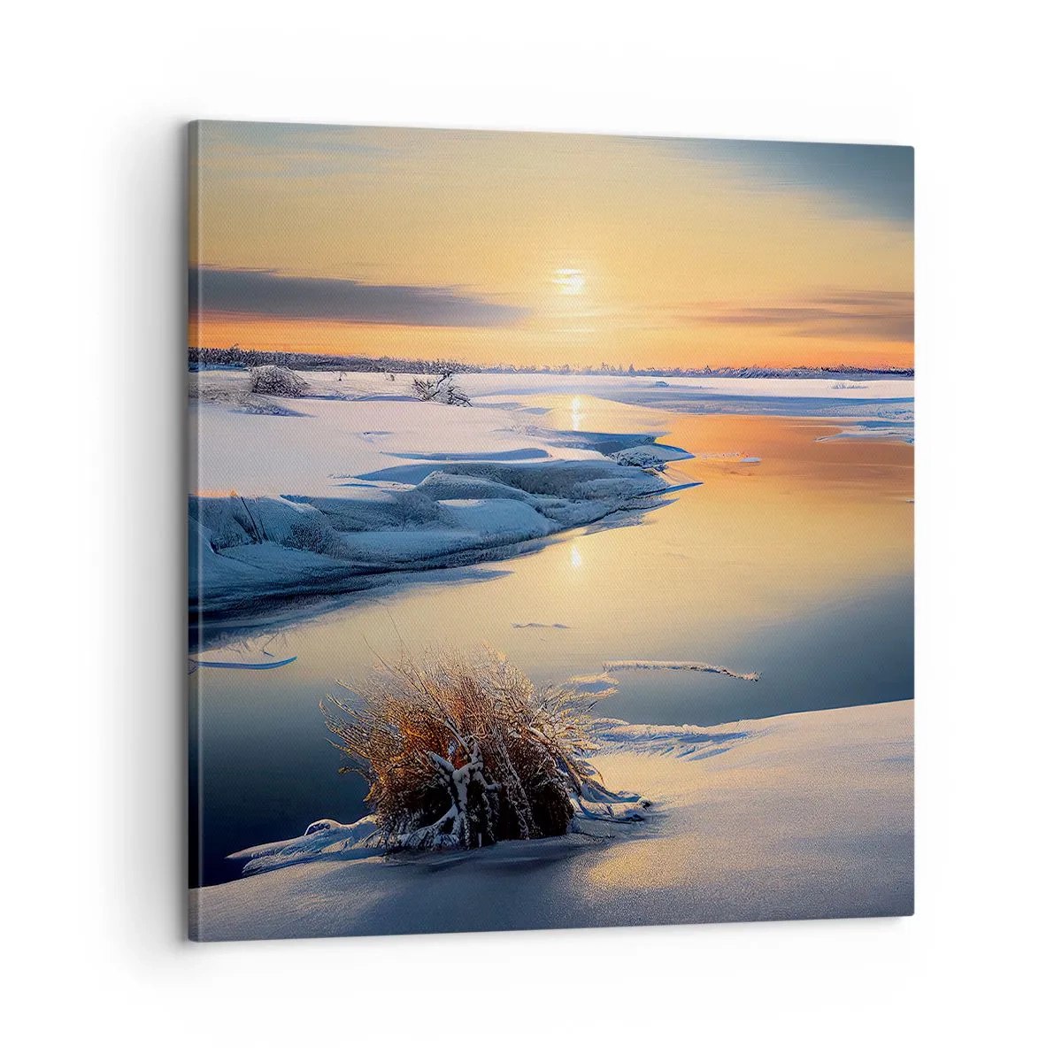Cuadro sobre lienzo - Impresión de Imagen - Atardecer de invierno - 60x60 cm
