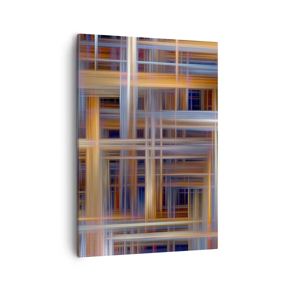 Cuadro sobre lienzo - Impresión de Imagen - Patrones geométricos abstractos en colores pastel - 50x70cm - Tejido de luz - Decoración de pared moderna para salón y dormitorio ARTTOR
