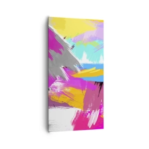 Cuadro sobre lienzo - Impresión de Imagen - Abstracción colorida - 65x120 cm