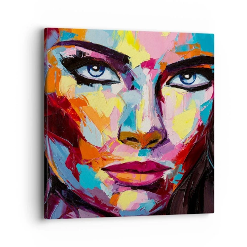 Cuadro sobre lienzo - Impresión de Imagen - Un alma colorida también - 40x40 cm