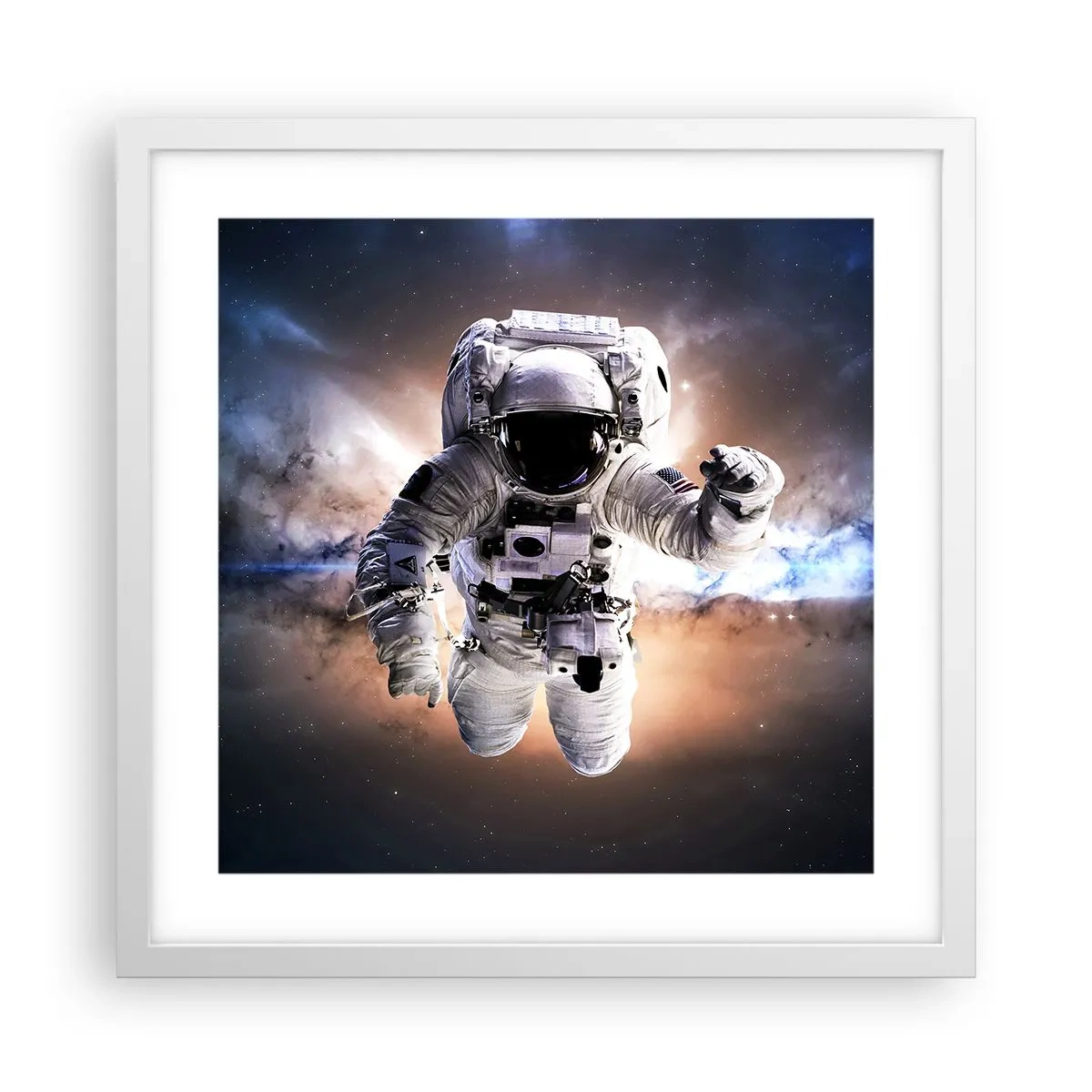 Póster en marco blanco - Saludos desde el espacio exterior - 40x40 cm