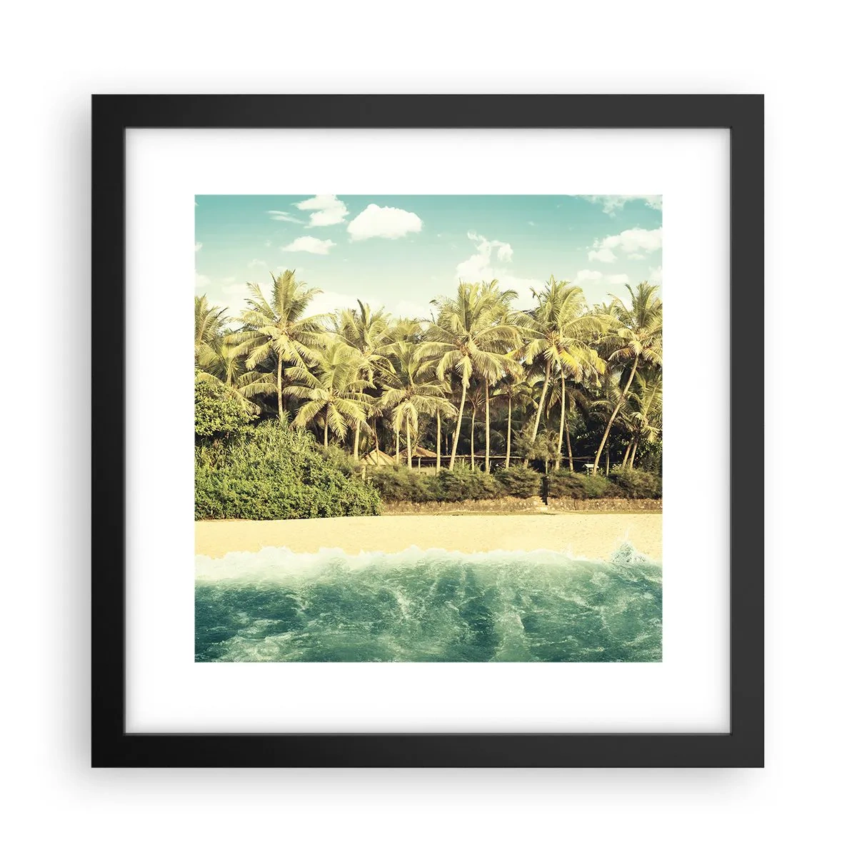 Póster en marco negro - ¿Qué tal aquí? - 30x30 cm