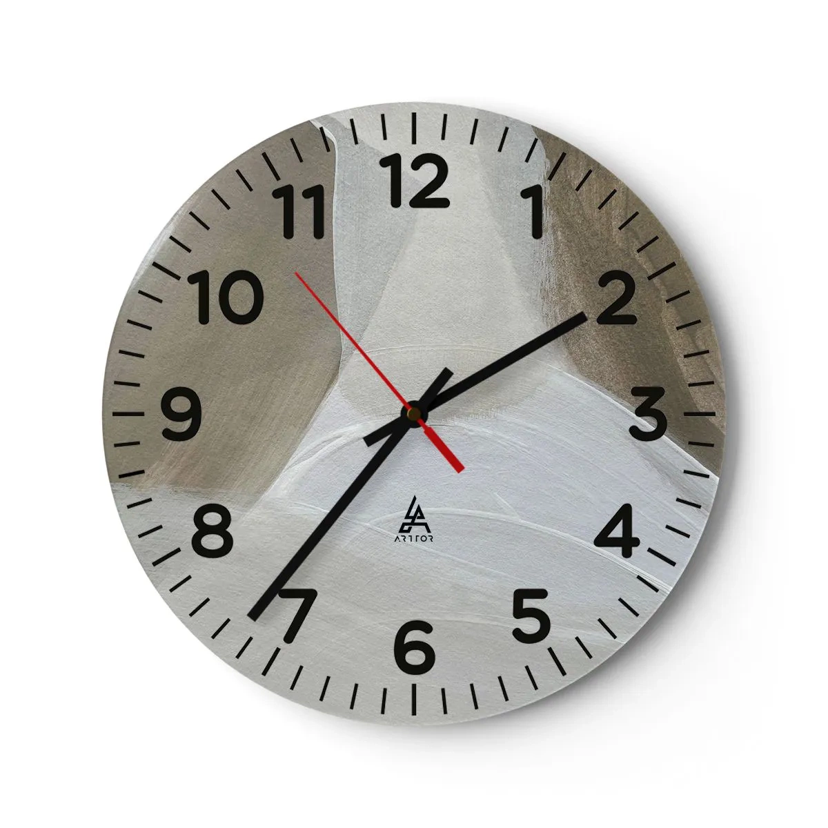 Reloj de pared - Reloj de vidrio - Ola de blanco - 40x40 cm