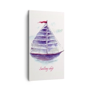 Cuadro sobre lienzo - Impresión de Imagen - Velas izadas y aguas tranquilas - 45x80 cm