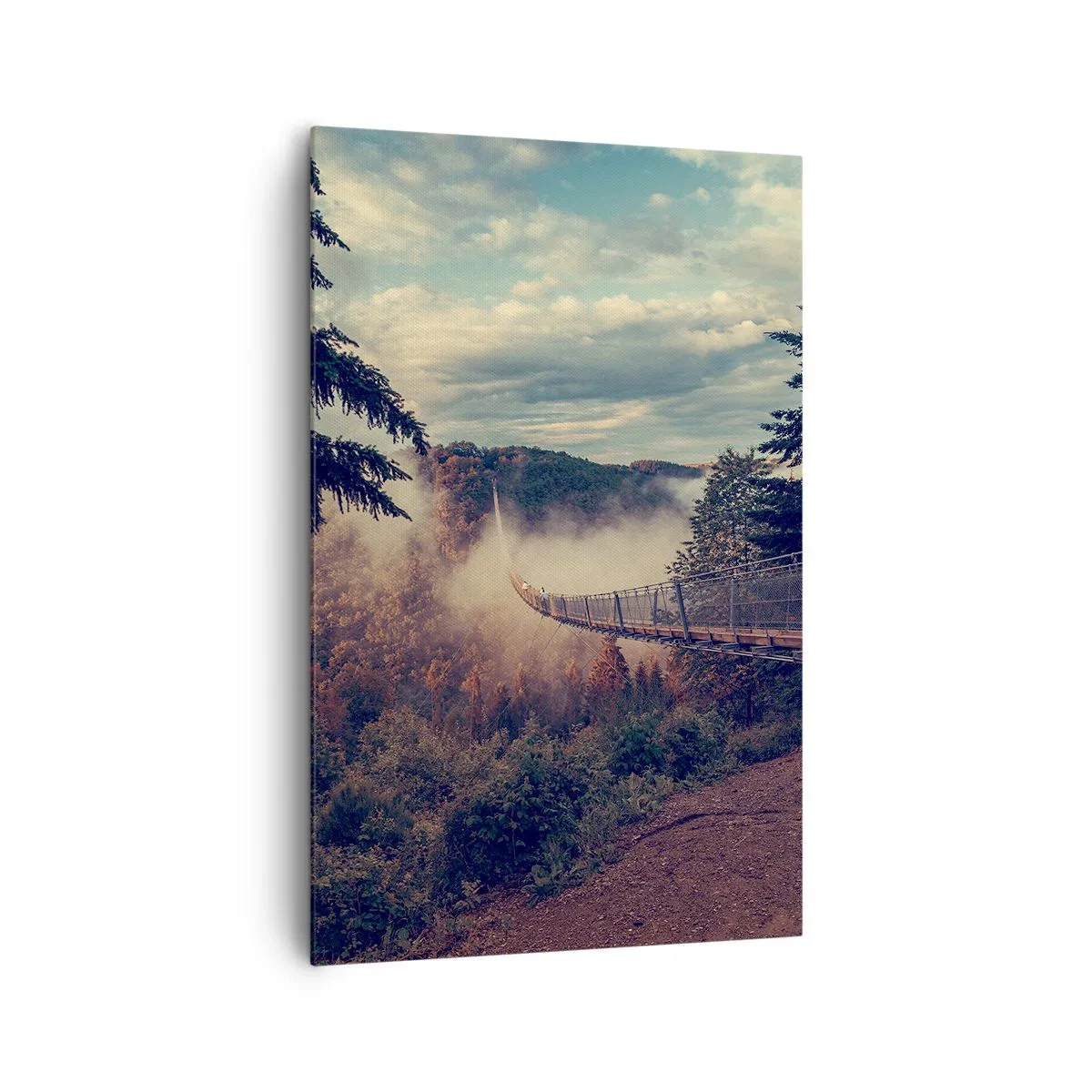 Cuadro sobre lienzo - Impresión de Imagen - Sobre un bosque otoñal - 80x120 cm