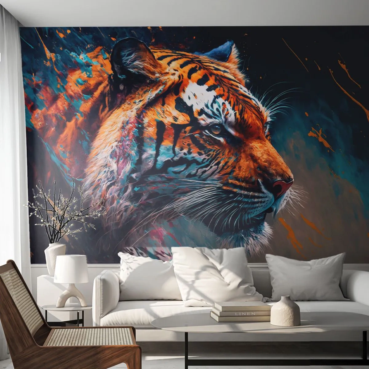 Fotomural Autadhesivo Deluxe Sticker - Belleza salvaje - Tigre, Vistoso, Animal - 350x256 cm