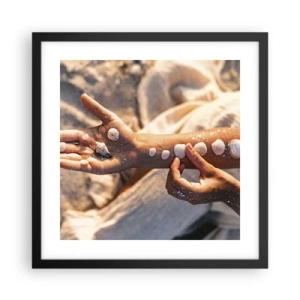 Póster en marco negro - La belleza al alcance de la mano - 40x40 cm