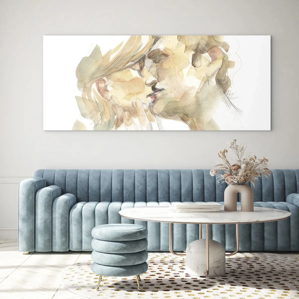 Cuadro sobre vidrio - Impresiones sobre Vidrio - ¿La media naranja encontrada? - 100x40 cm