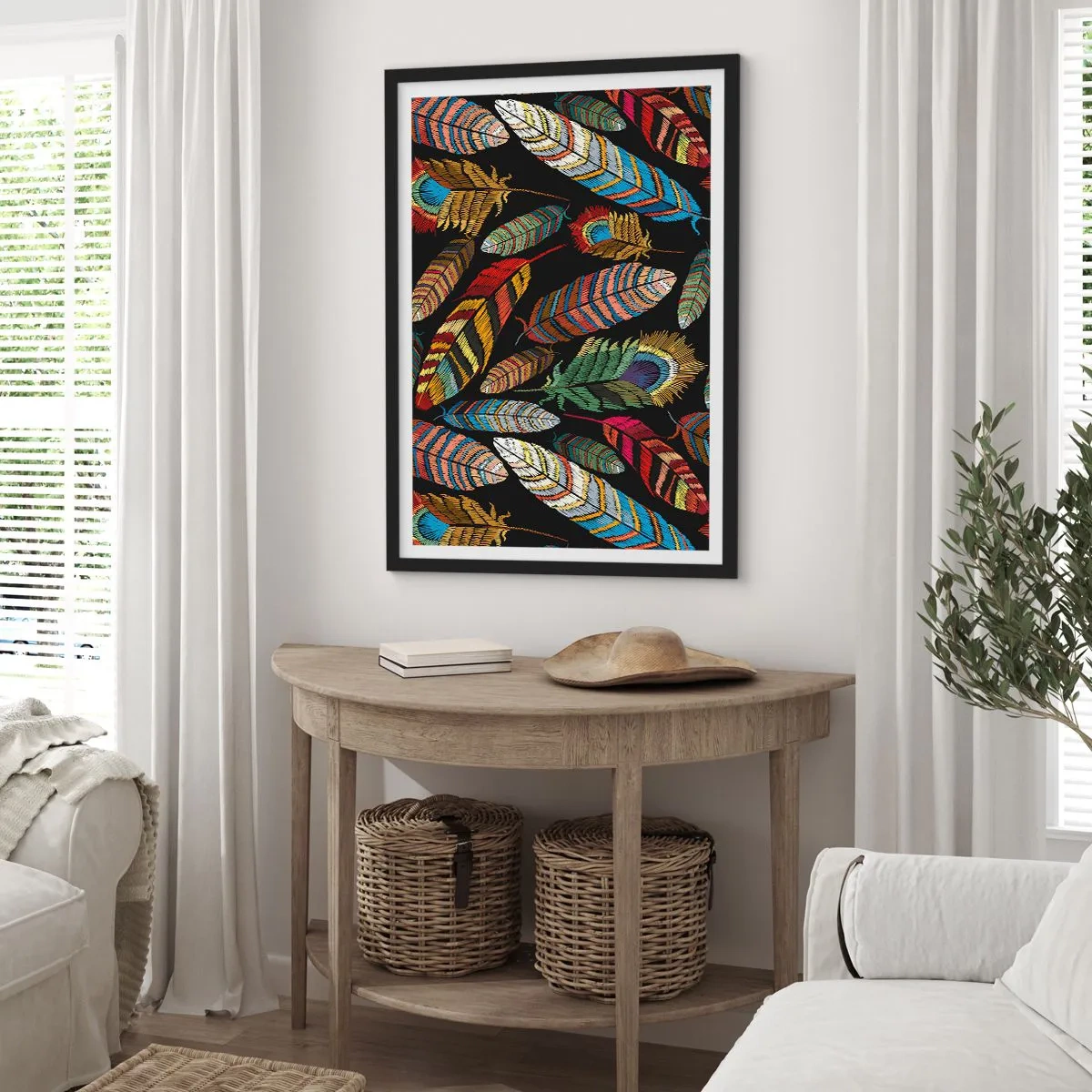 Póster en marco negro - Carnaval de las aves - 30x40 cm