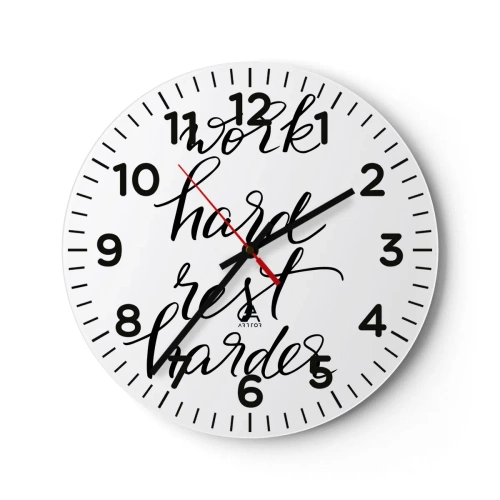 Reloj de pared - Reloj de vidrio - Balance de vida - 40x40 cm