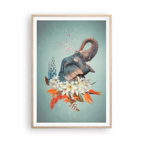 Póster en marco roble claro - Un grito de alegría - 70x100 cm