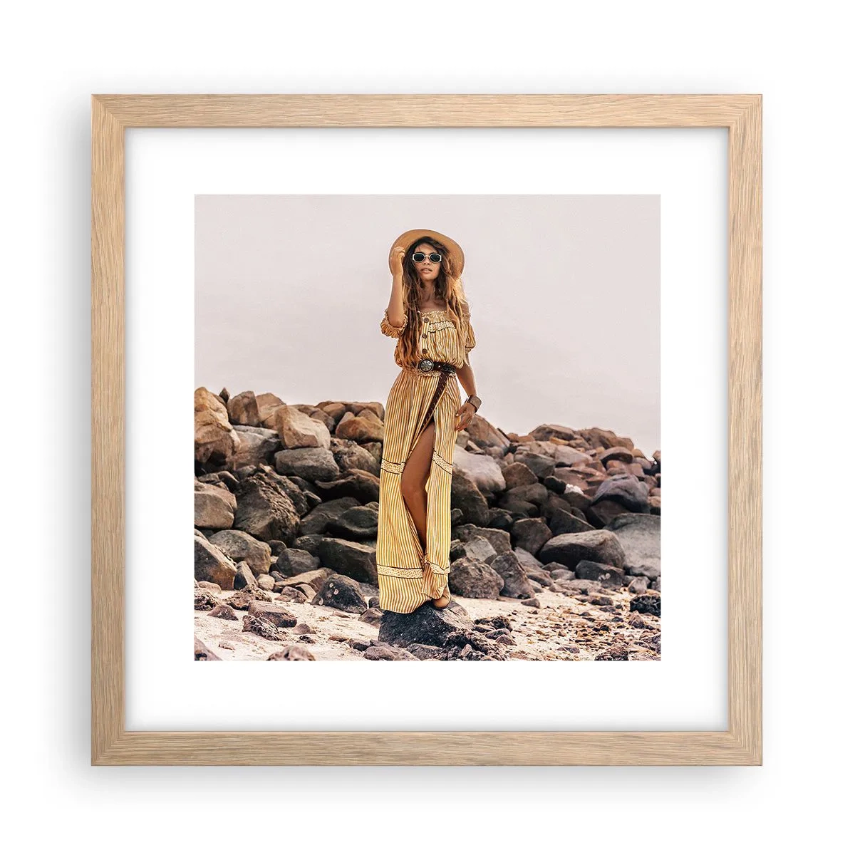 Póster en marco roble claro - La magia de las piedras - 30x30 cm