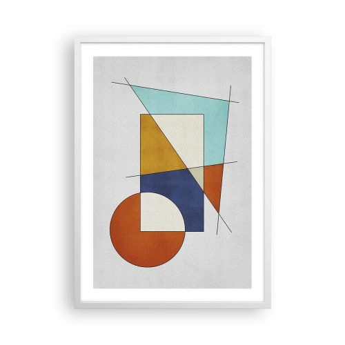 Póster en marco blanco - Abstracción: diversión modernista - 50x70 cm