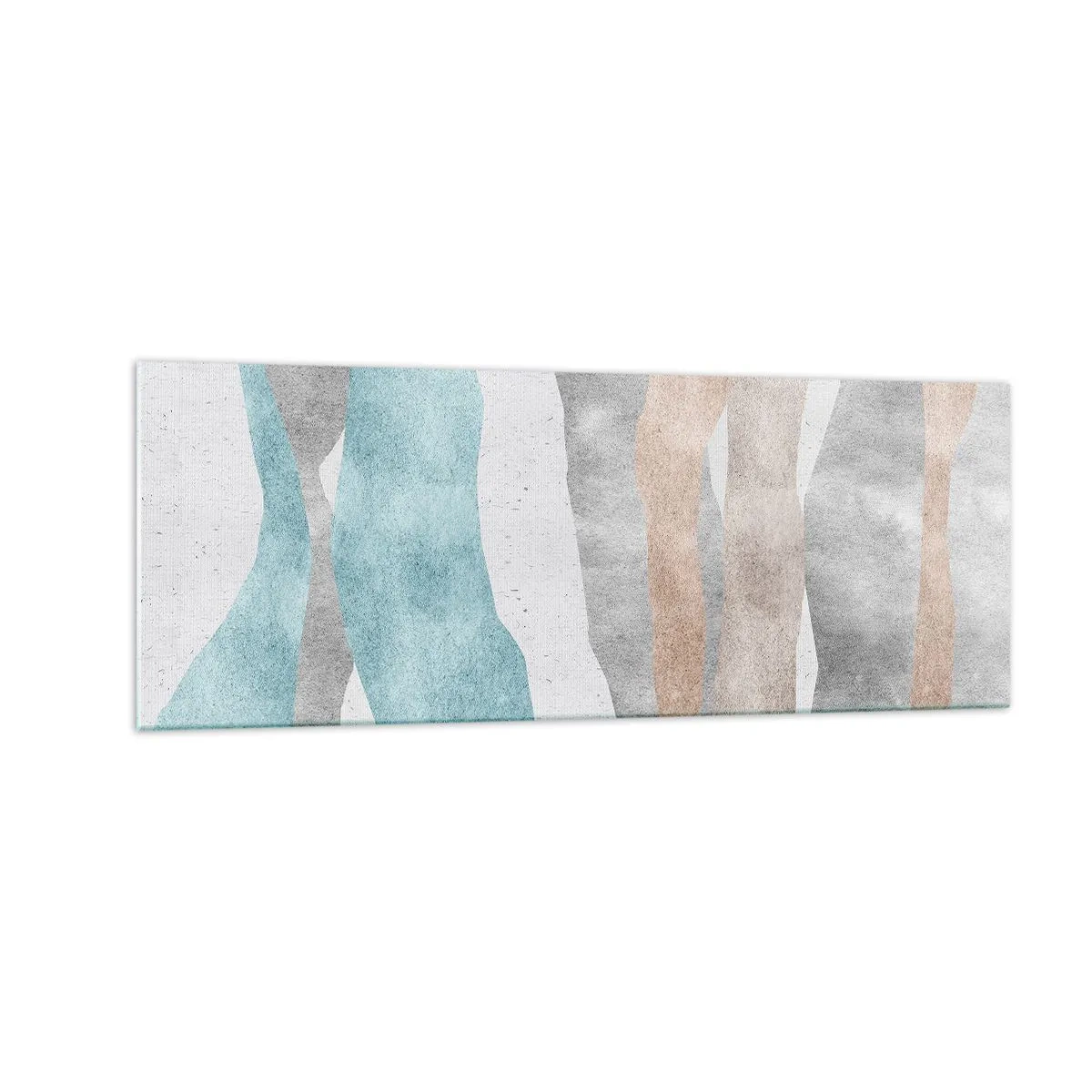 Cuadro sobre vidrio - Impresiones sobre Vidrio - Rayas abstractas en tonos pastel - 140x50cm - Un estudio de la cercanía - Decoración de pared moderna para salón y dormitorio ARTTOR