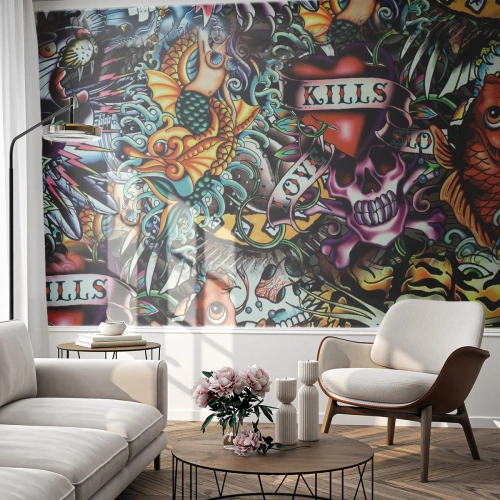 Fotomural Premium Canvas - El sueño de un tatuador - Pintada, Mural, Pedazo - 300x210 cm